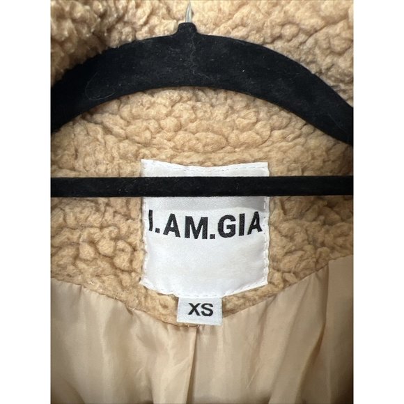 I.AM.GIA Pixie Oversized Coat Teddy in Caramel Cozy Casual Y2K sz XS - Picture 7 of 10